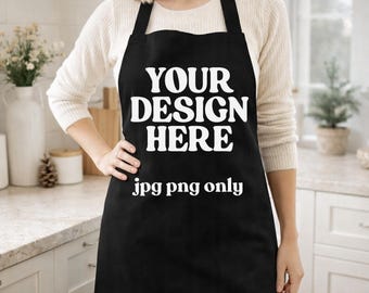 Black Apron Mockup | Kitchen Apron Mockup | Chef Apron Mockup | Barista Apron Mockup | Black Apron Photo | Digital Apron | JPEG IMAGE
