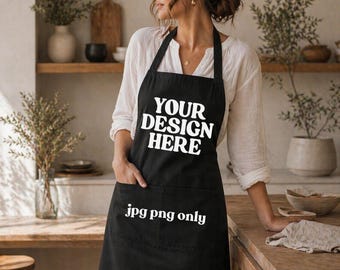 Black Apron Mockup | Kitchen Apron Mockup | Chef Apron Mockup | Barista Apron Mockup | Black Apron Photo | Digital Apron | JPEG IMAGE