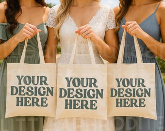 Group Tote Bag Mockup Bachelorette Mockup Group Mockup For Shopping Bag Mockup For Hen Party Mockup For Natural Canvas Tote Bag Mock Up