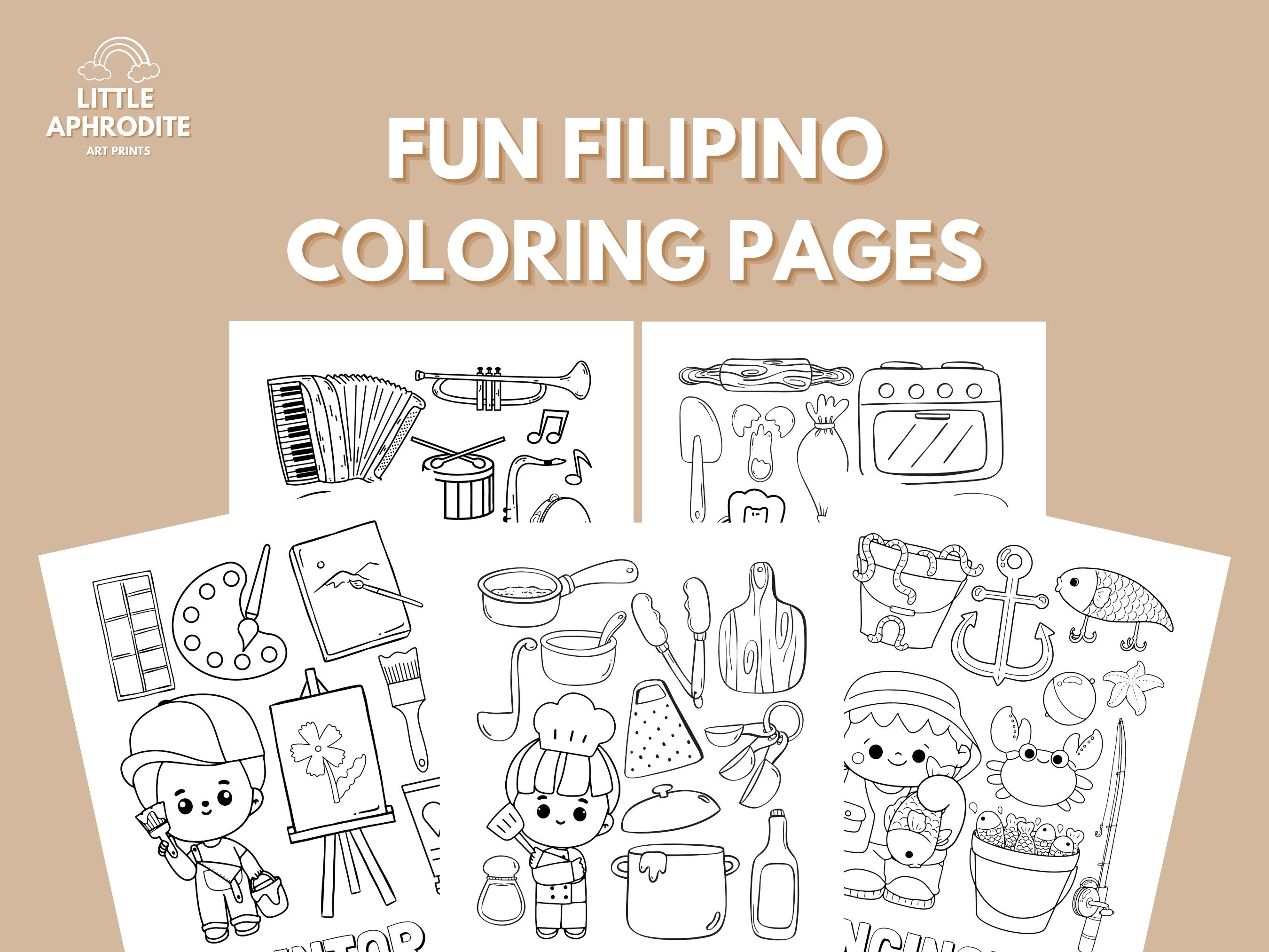 Tagalog Filipino Professions Coloring Sheets Toddler Busy Book Pages