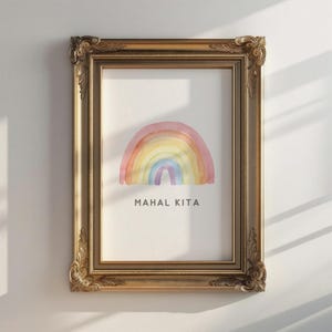 Filipino Wall Art Print - Philippines Wall Decor, Tagalog Nursery Printables, Filipino Poster for Playrooms, Rainbow Wall Decor Nursery