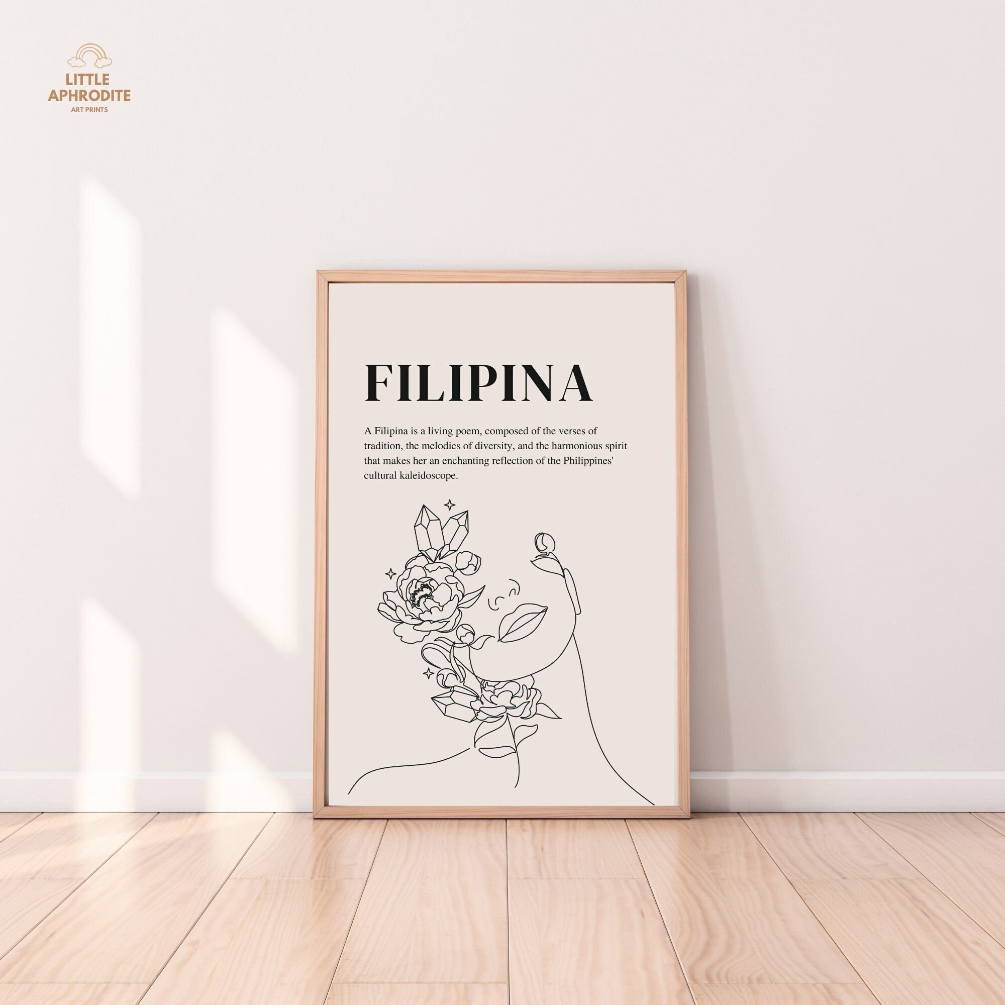 Minimalist Filipina Beauty Definition Wall Art Pinay Beauty, Philippines Wall Art, Pinoy Pride
