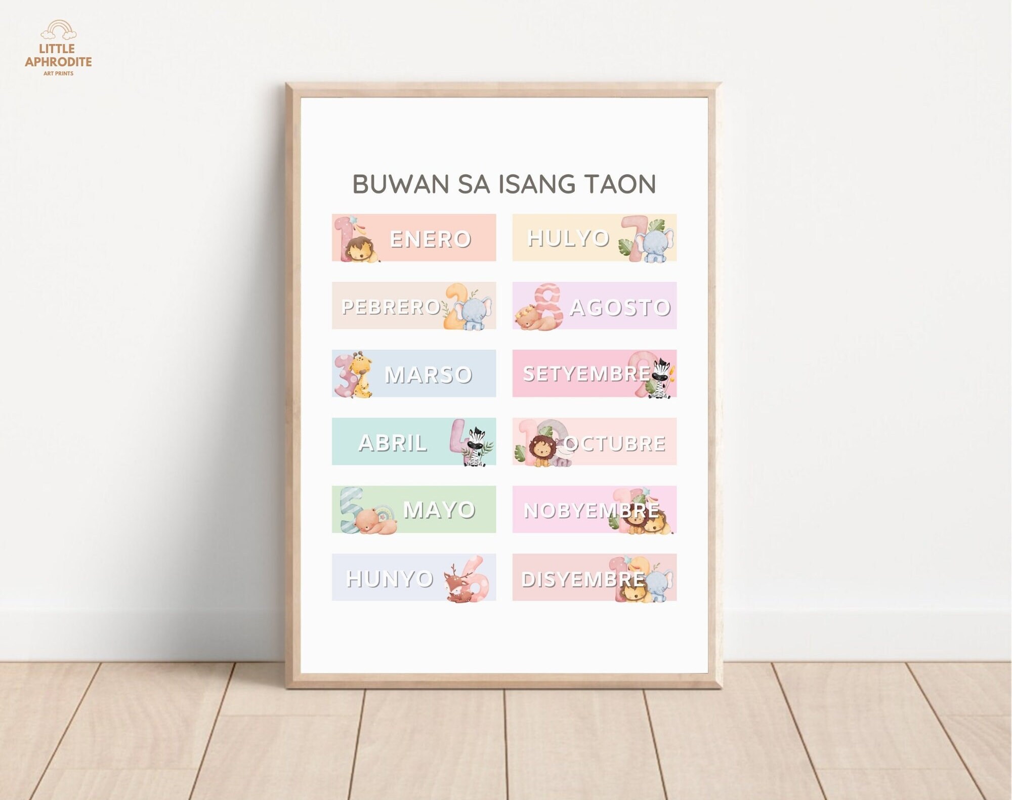 Tagalog Filipino Educational Printable Wall Art Bundle Kids Nursery