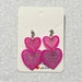 Pink Glitter Heart Earrings I Glitter Earrings I Barbie Earrings I ...