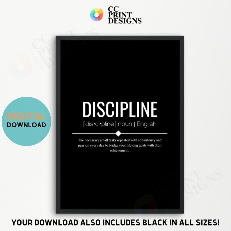Discipline Definition Printable Wall Art Discipline Wall Art Etsy