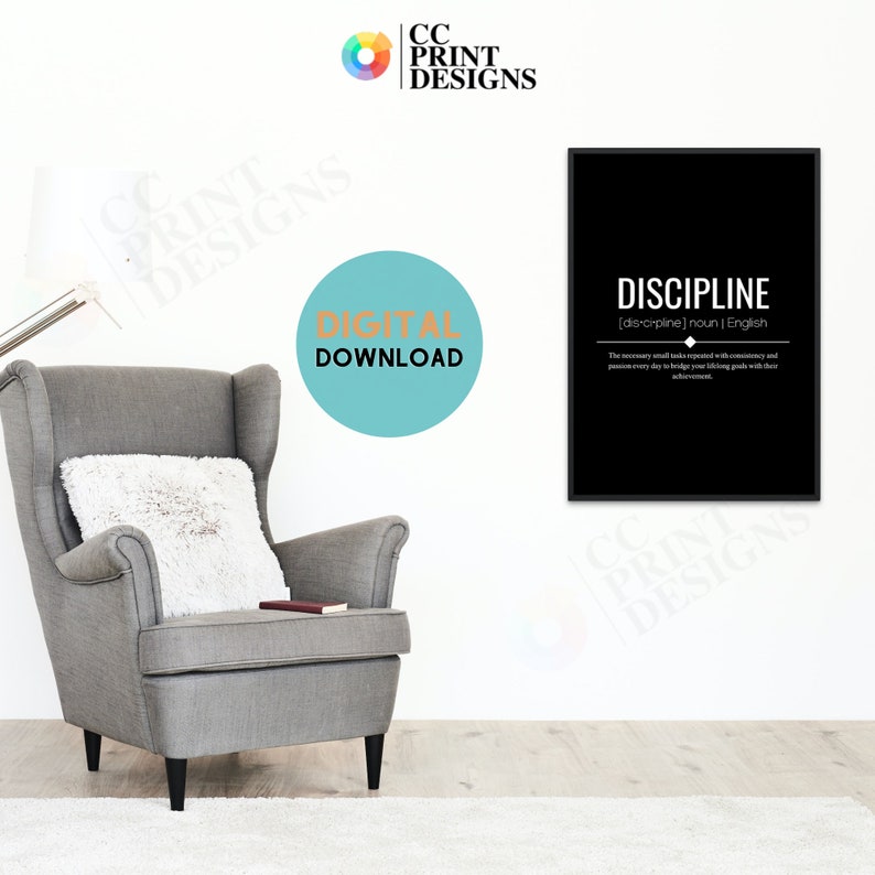 Discipline Definition Printable Wall Art Discipline Wall Art Etsy