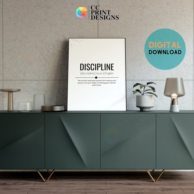Discipline Definition Printable Wall Art Discipline Wall Art Etsy
