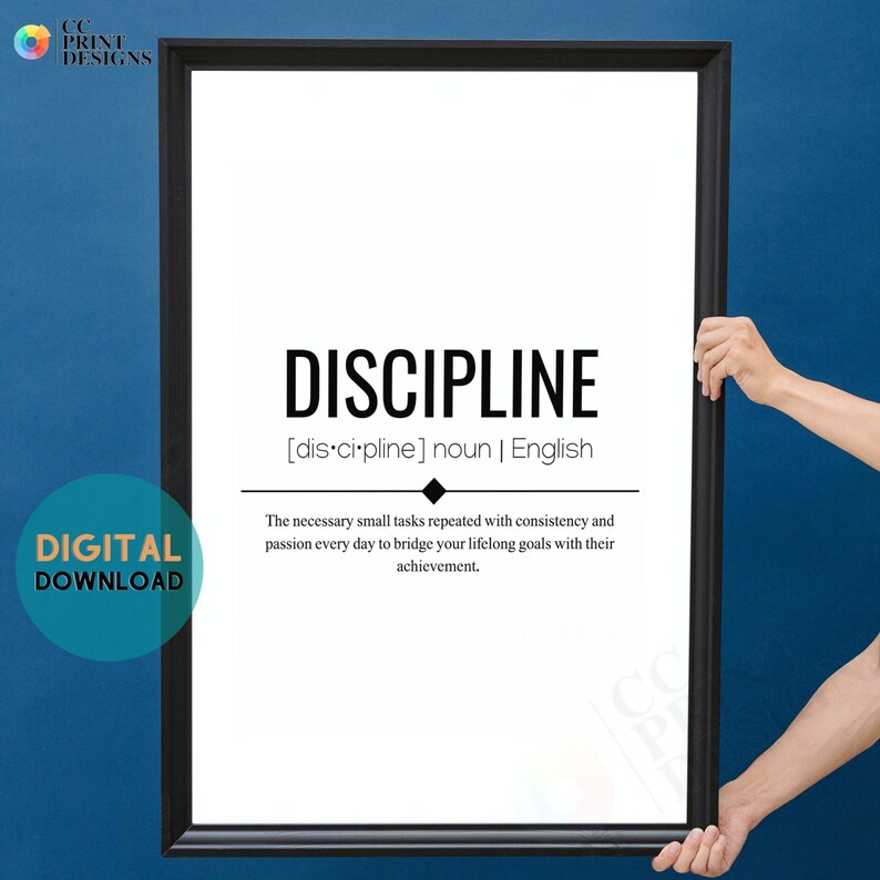 Discipline Definition Printable Wall Art Discipline Wall Art Etsy
