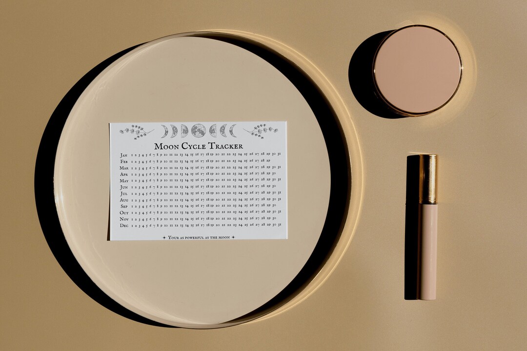 Moon Phase Cycle Period Tracker Log Year Calendar - Etsy