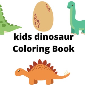 10 Page Kids Dinosaur Coloring Book.