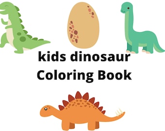 10 Seiten Dinosaurier Malbuch.