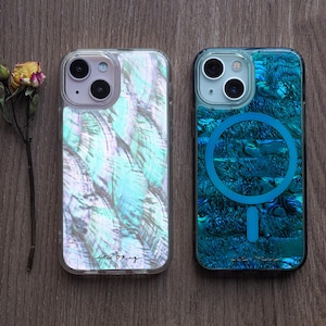 Custom Shell iPhone Case: Mother of Pearl Abalone Resin Ocean Mosaic
