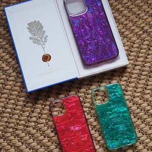 Ogni stile è disponibile solo 1 / Custodia per telefono in conchiglia di abalone naturale / Regalo naturale unico tinto a mano per iPhone