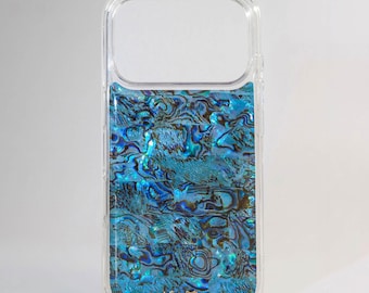 Natural Shell Handmade iPhone Case 18/17/16 Pro Max, Indigo Reef