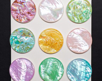 Handmade Colorful Shell Phone Grip, Abalone & Mother of Pearl, White Adhesive Magnetic Kindle Holder
