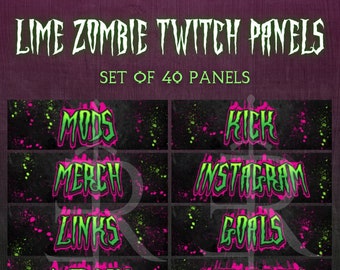 Lime Zombie Stream Panels - Set of 40 Panels