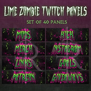 Lime Zombie Stream Panels - Set of 40 Panels