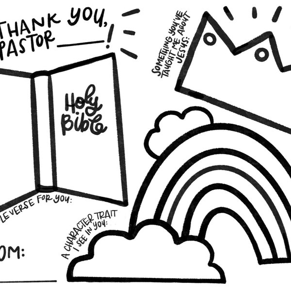 PRINTABLE PASTOR’S APPRECIATION Coloring Page Card for Kids