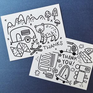 Kinder Danke Postkarten | FAHRZEUGE + CAMPING
