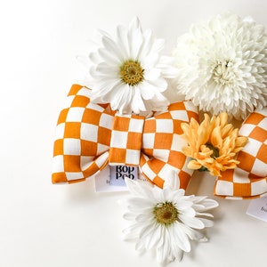 Hold the Mustard! Cute Pet Bow Tie in Mustard Yellow Checkerboard