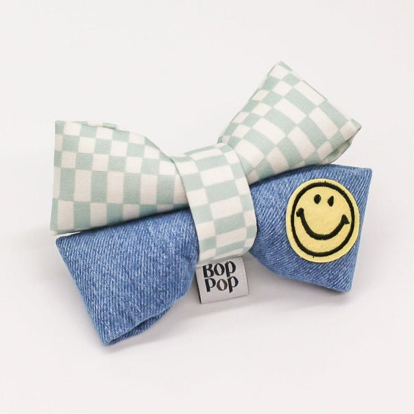 Bow Tie | Happy Dappy Denim Checkerboard