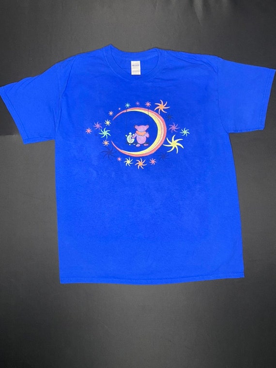 Grateful Dead Bear Moon Shirt Star Size L Blue Gil