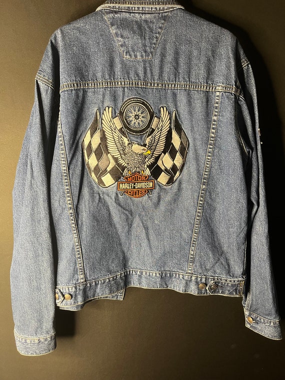 Harley Davidson Jean jacket vintage eagle patch