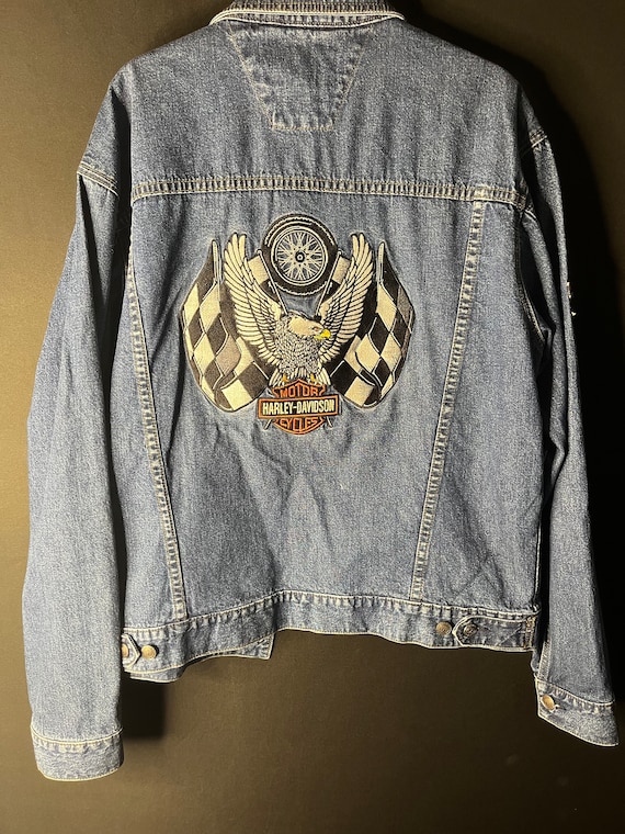 Harley Davidson Jean jacket vintage eagle patch