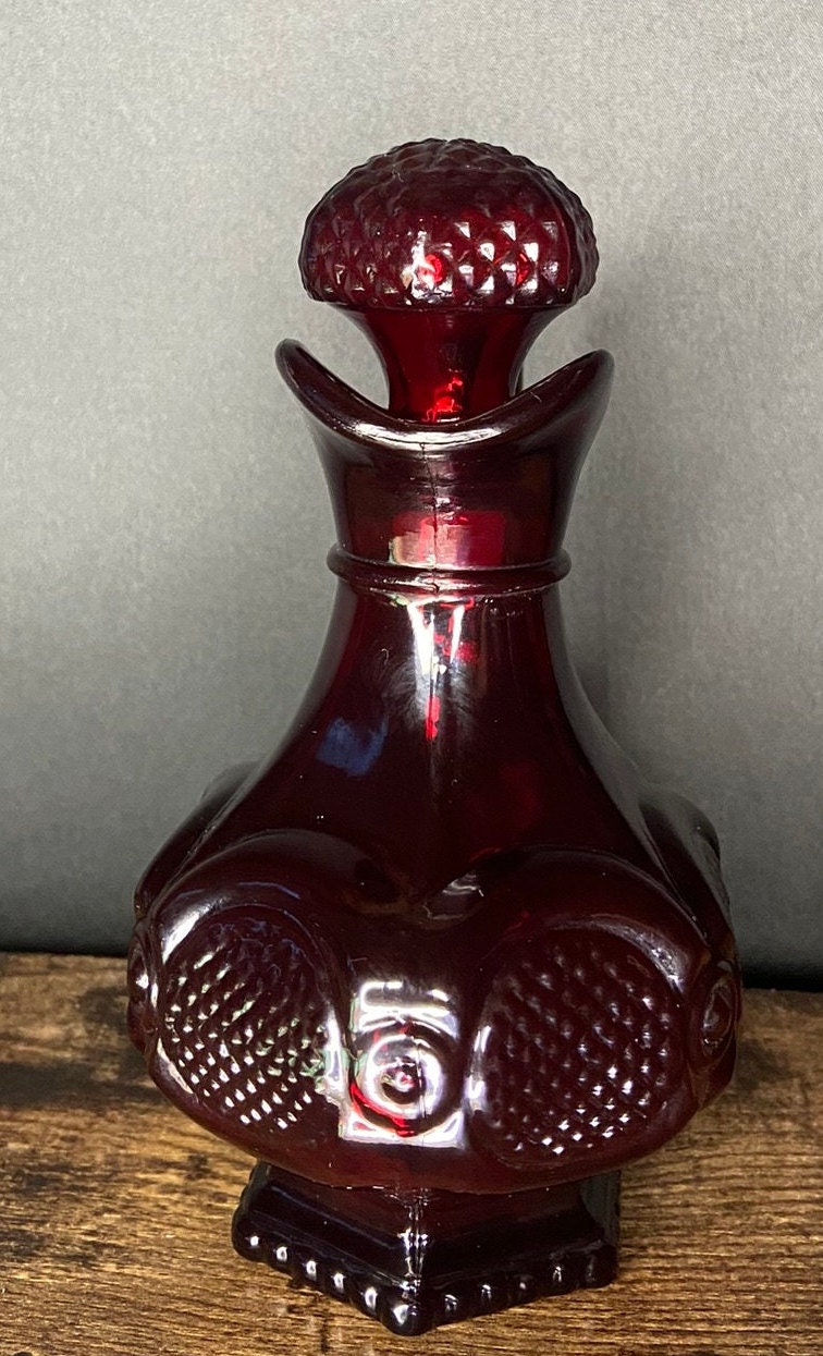 Antique Ruby Red Cape Cod Avon France Cruet 1876 Pitcher With Cork - Etsy