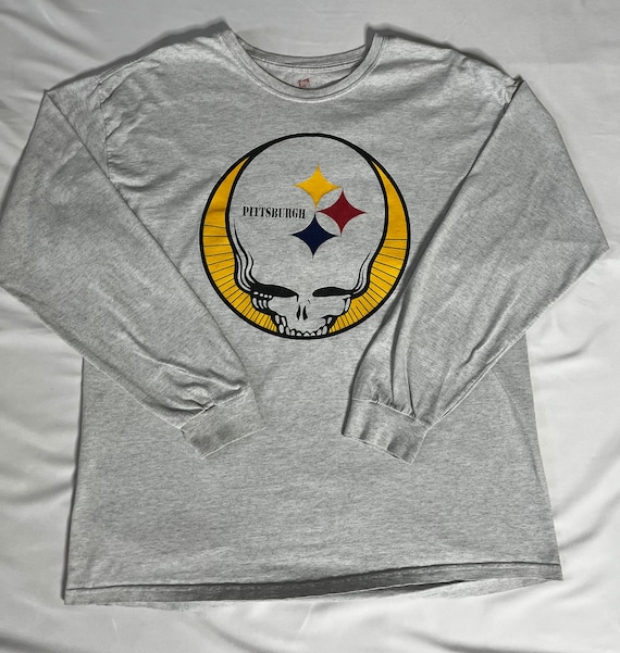 Grateful Dead Meets Steelers Vintage Gray Sweatshi