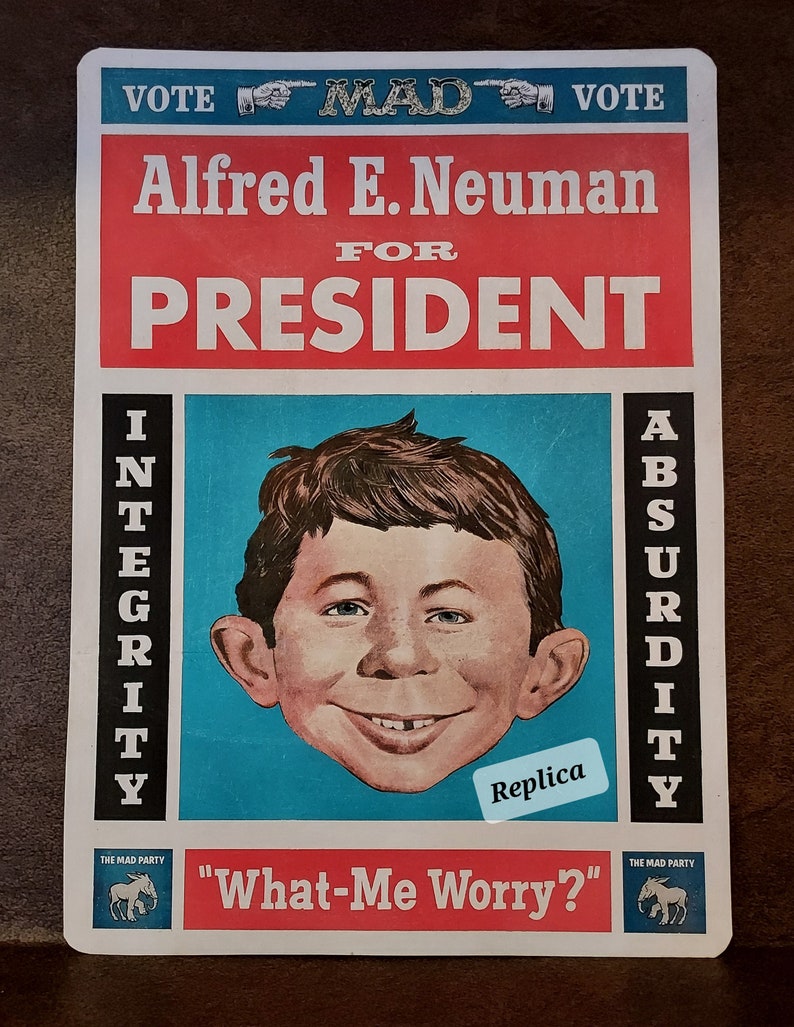 Neat Alfred E. Neuman for President Cardboard Counter Top Sign Etsy
