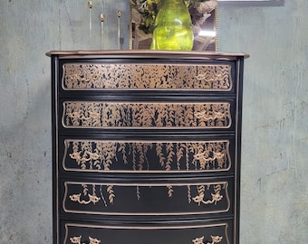 Glamorous French Provencial dresser with rose gold accents