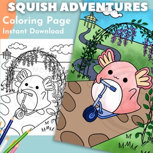 Squishmallow Coloring Page | Coloring Page for Adults, Kids Coloring Pages, Squishmallow Party, Animal Coloring Pages, Cute Coloring Pages