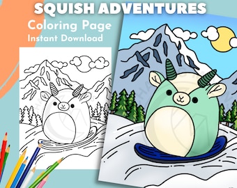 Página para colorir de Squishmallow | Página para colorir para adultos, páginas para colorir infantis, festa Squishmallow, páginas para colorir de animais, páginas para colorir fofas