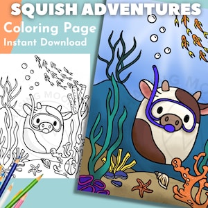 Squishmallow Coloring Page | Coloring Page for Adults, Kids Coloring Pages, Squishmallow Party, Animal Coloring Pages, Cute Coloring Pages