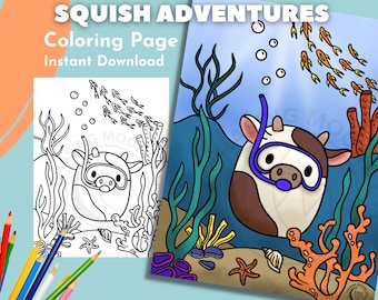 Página para colorir de Squishmallow | Página para colorir para adultos, páginas para colorir infantis, festa Squishmallow, páginas para colorir de animais, páginas para colorir fofas