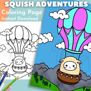 Squishmallow Coloring Page | Coloring Page for Adults, Kids Coloring Pages, Squishmallow Party, Animal Coloring Pages, Cute Coloring Pages