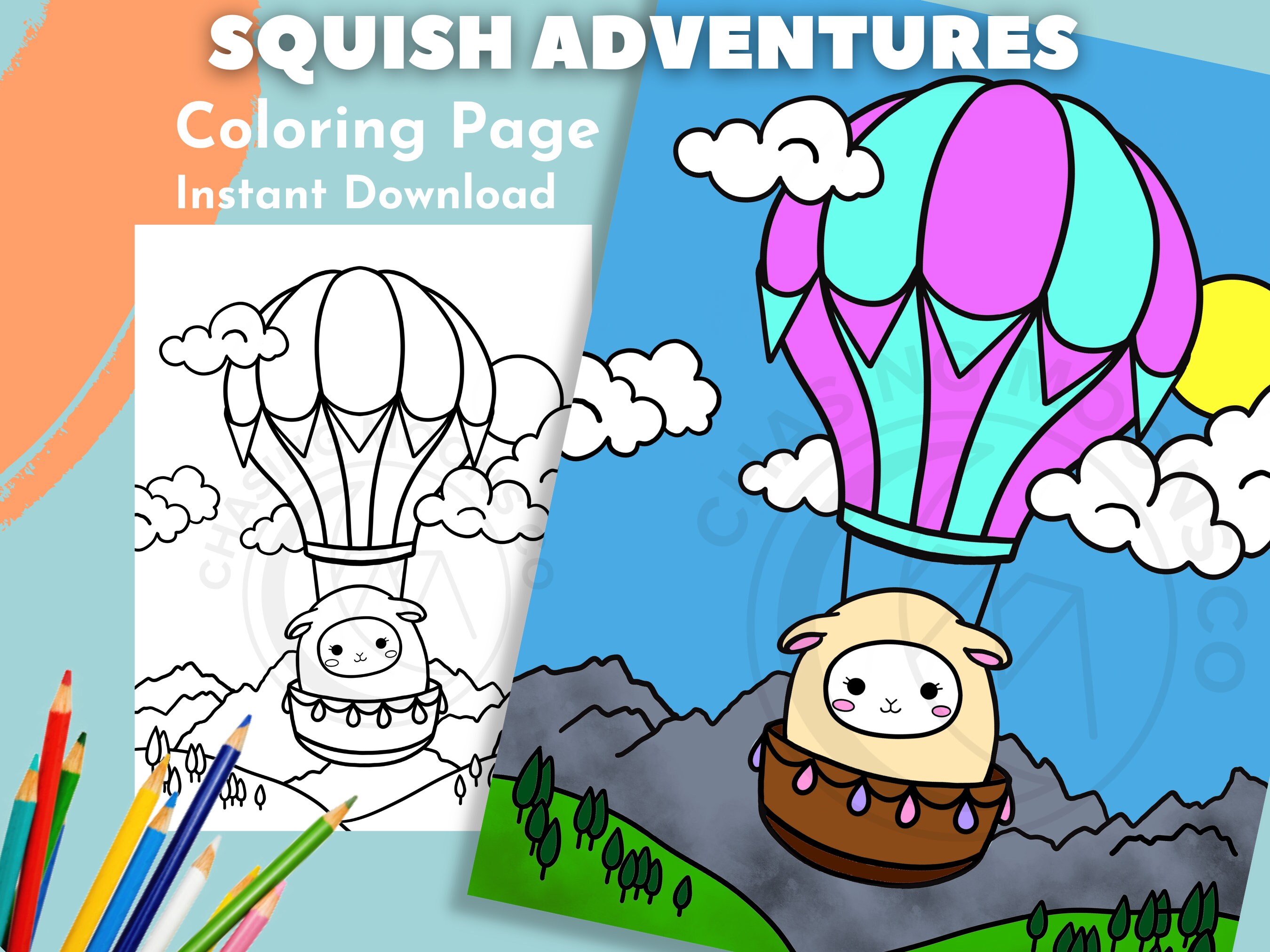 Squishmallow Coloring Page | Coloring Page for Adults, Kids Coloring