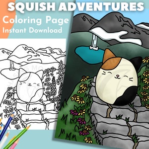 Squishmallow Coloring Page | Coloring Page for Adults, Kids Coloring Pages, Squishmallow Party, Animal Coloring Pages, Cute Coloring Pages