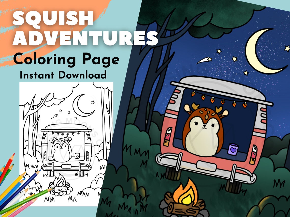 Squishmallow Coloring Page Coloring Page for Adults, Kids Coloring