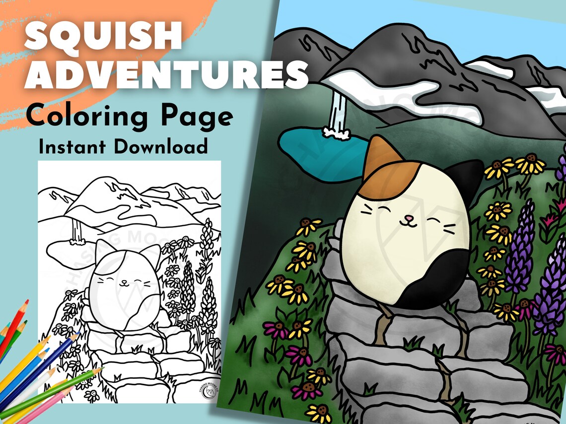 Squishmallow Coloring Page Coloring Page for Adults, Kids Coloring ...