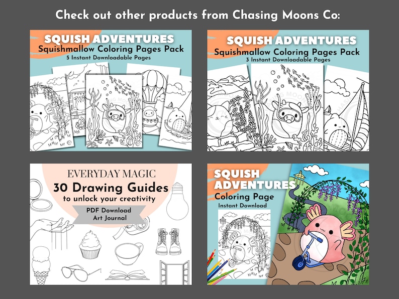 Squishmallow Coloring Page Pack | Coloring Page for Adults, Kids