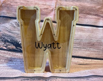 Wooden Letter Piggy Bank