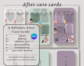 Esthetician After Care Cards: Editable Templates (Canva, Digital Download)