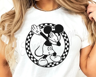 Checkered Mickey dab! Mouse dab. Checkered Mouse.  Instant download. SVG PNG JPG.
