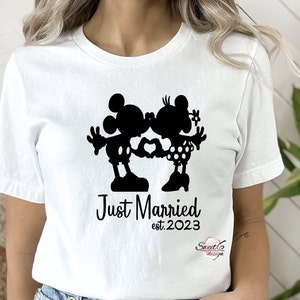 Just Married Mickey & Minnie Mouse Iron On Transfer #1 - Divine Bovinity  Design