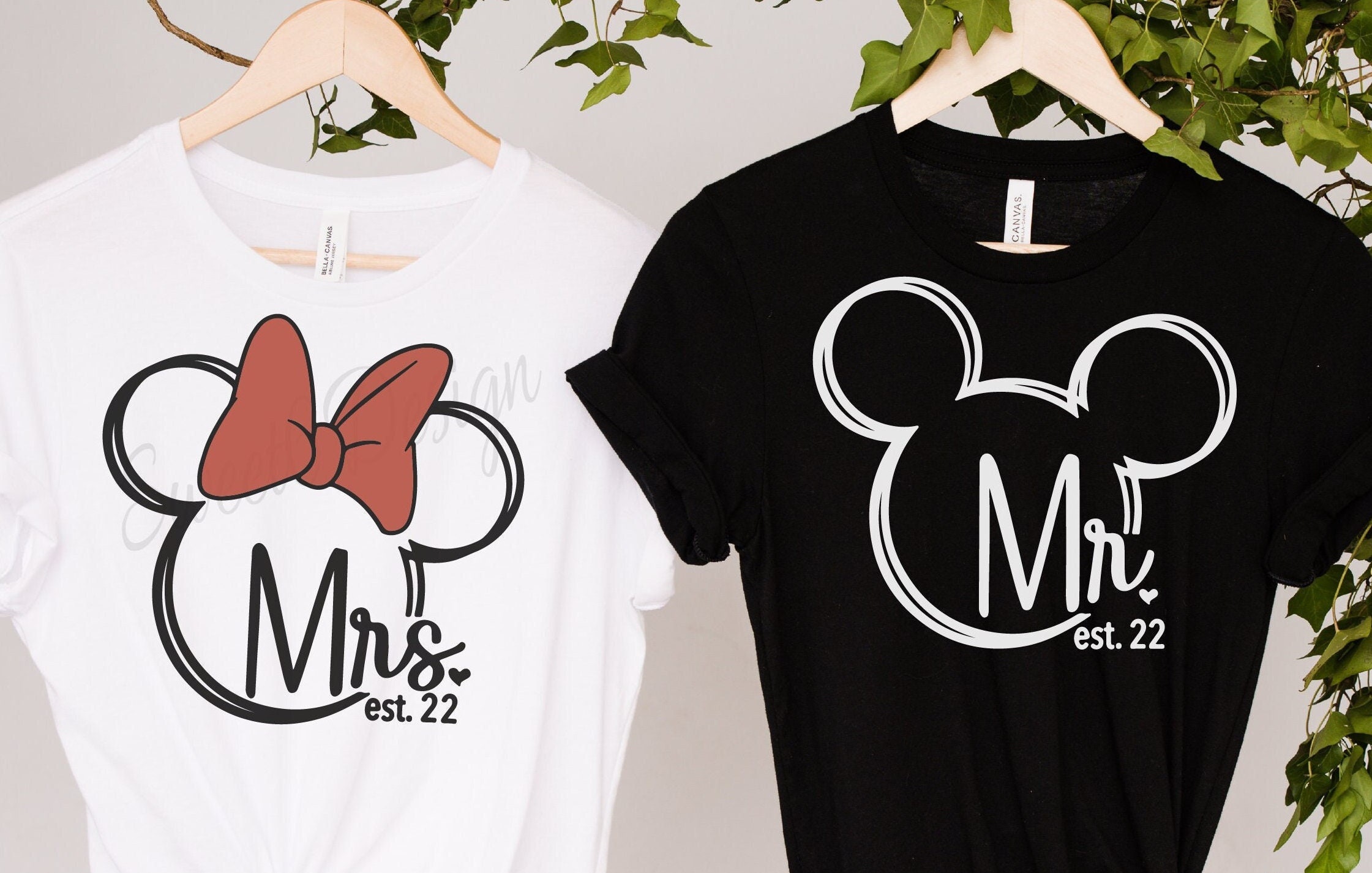 Mr and mrs store mickey mouse shirts