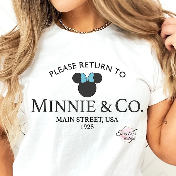 Please return to Minnie and Co. SVG PNG DXF. Cricut & silhouette image for a cute shirt.