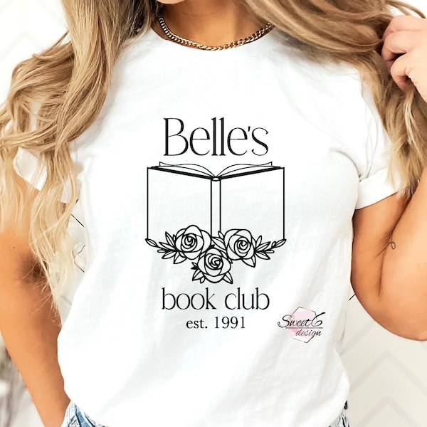 Belle's Book Club Est. 1991. Digital file. SVG PNG jpg DXF. Cricut silhouette. t-shirt file.
