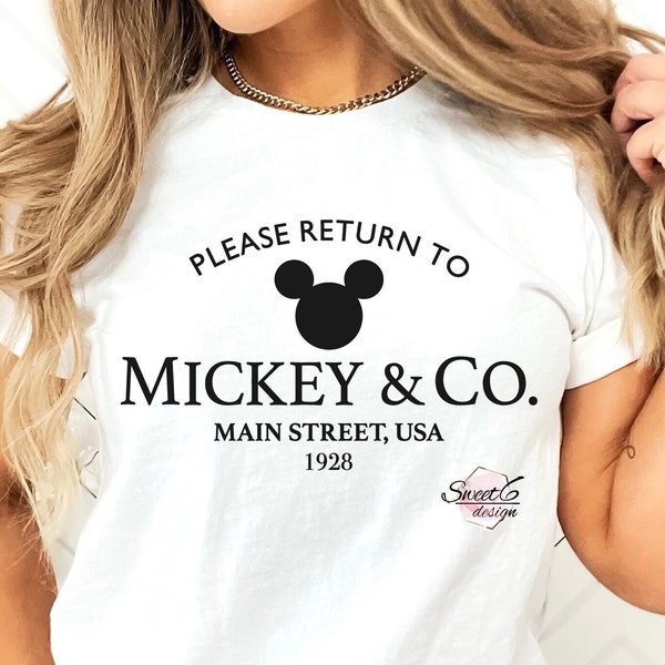 Please return to mickey and Co Main Street, USA 1928. Digital File SVG & PNG.